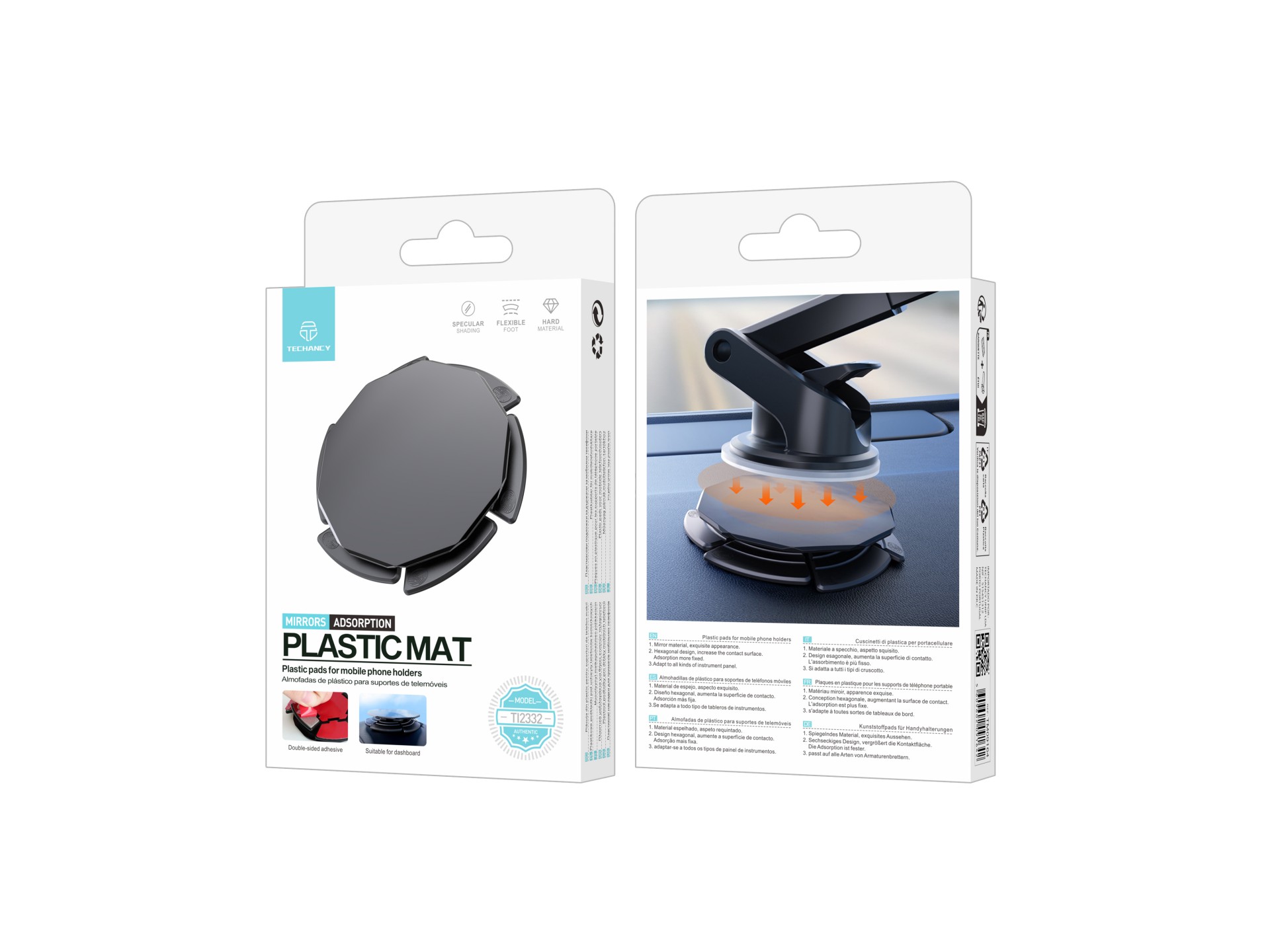 Techancy Almofada De Plástico Para Suporte De Telemóvel Preto Ti2332 Para O Painel De Instrumentos D