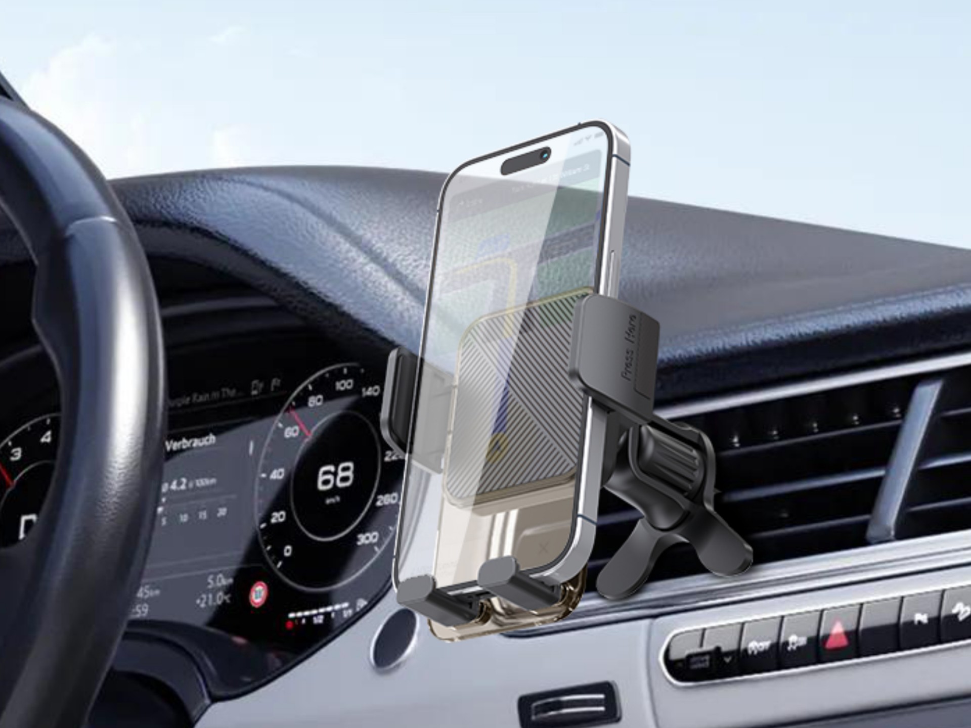 Techancy TI2335 Mobile Phone Holder, One-Hand Operation, High-Strength ABS, for 4.7