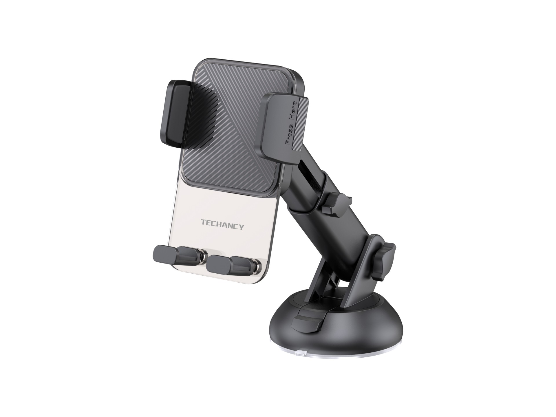 Techancy TI2337 Suction Cup Phone Holder, One-Hand Operation, High-Strength ABS, for 4.7