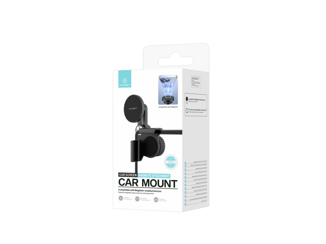 Techancy Suporte Magnetico Carro TI2342 Compativel MagSafe Para Ecra Automovel Monitor Espessura 10-