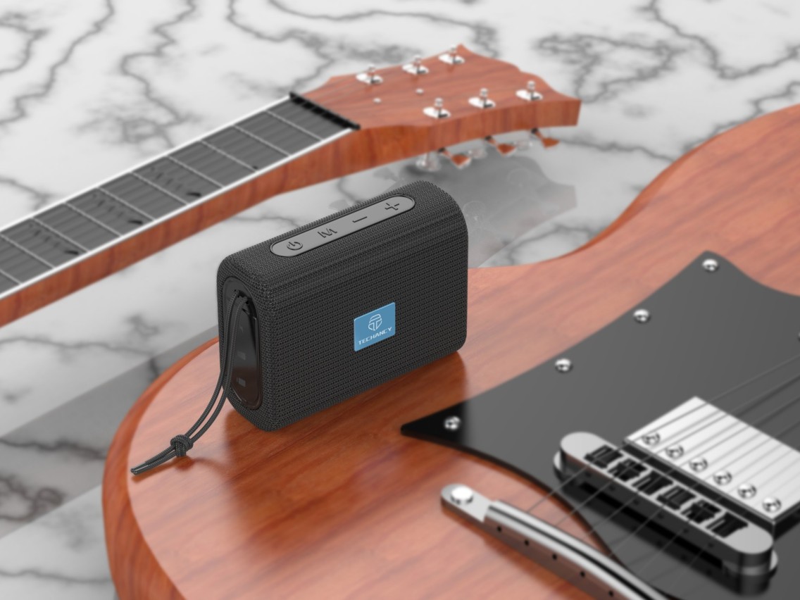Techancy Mini Wireless Speaker Black TH2630, Built-in Battery Playback, Bluetooth 5.0 Connectivity,