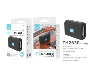Techancy Mini Wireless Speaker Black TH2630, Built-in Battery Playback, Bluetooth 5.0 Connectivity, Techancy Mini Wireless Speaker Black TH2630, Built-in Battery Playback, Bluetooth 5.0 Connectivity,