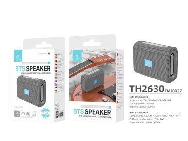 Techancy TH2630 Mini Wireless Speaker Gray, Built-in Battery Playback, Bluetooth 5.0 Connectivity, T
