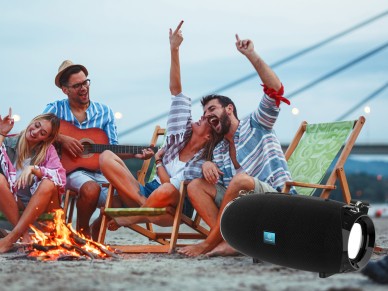 Altavoz inal�mbrico Techancy TH2631 negro con bater�a integrada de 5 W, 2 altavoces y entrada TWS/TF