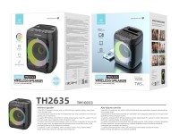 Techancy Altifalante Bluetooth Sem Fios  TH2635, 5 W/4 Polegadas, Som Est�reo Tws, Ritmo De Luz Led,