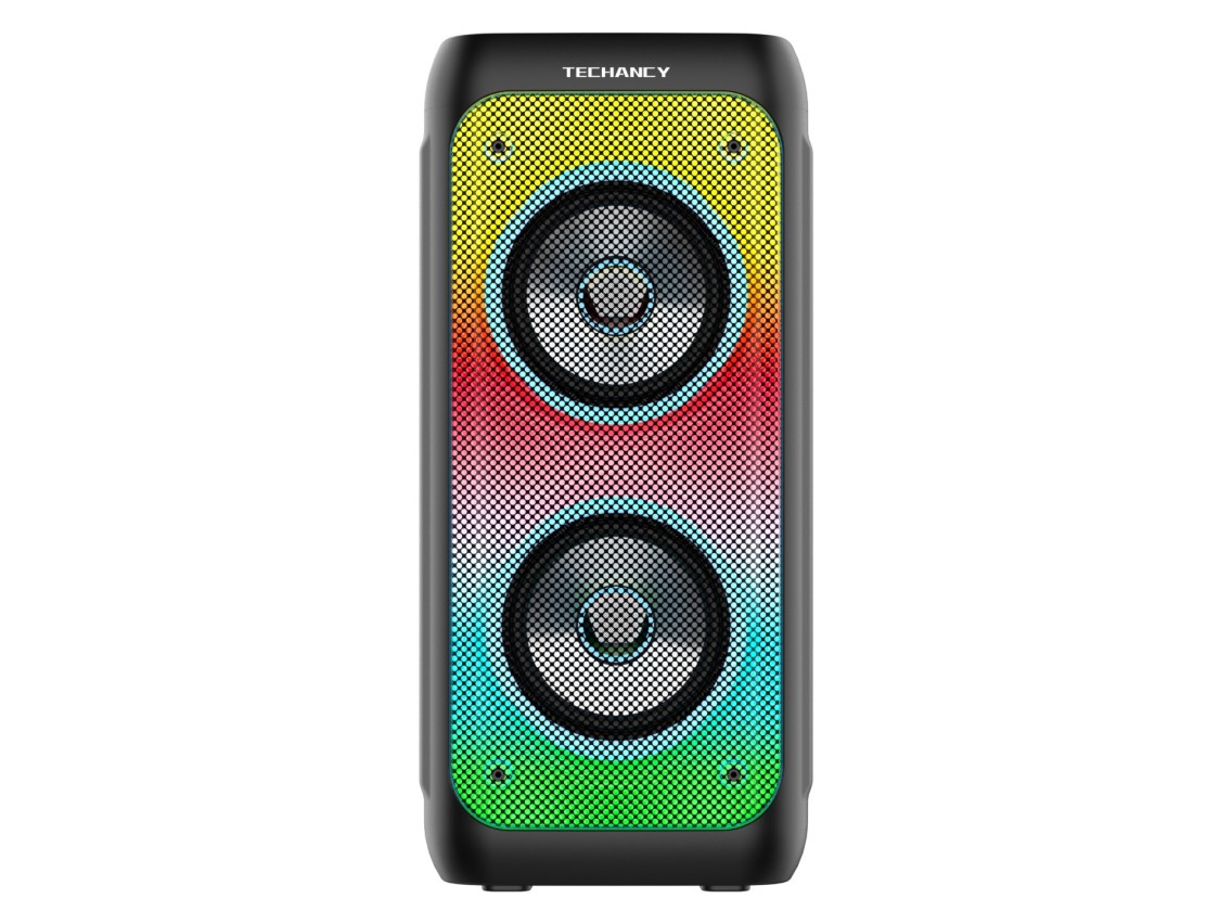 Techancy TH2637 Wireless Bluetooth Speaker, 2*4 Inch Speaker, TWS Stereo Sound, Led Light Rhythms,