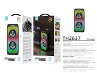 Techancy TH2637 Wireless Bluetooth Speaker, 2*4 Inch Speaker, TWS Stereo Sound, Led Light Rhythms, Techancy TH2637 Wireless Bluetooth Speaker, 2*4 Inch Speaker, TWS Stereo Sound, Led Light Rhythms,