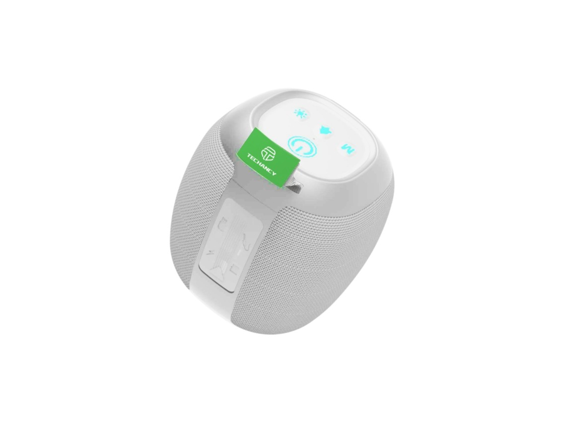 Techancy Altifalante Sem Fios Bluetooth Versão 5.3 TH2638, Suporte TWS/TF/AUX, Luz Ambiente Led Rgb