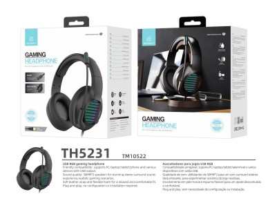 Techancy TH5231 Stereo Gaming Headphones, USB Port Input for PC, Soft Leather Covering, Plug and Pla Techancy TH5231 Stereo Gaming Headphones, USB Port Input for PC, Soft Leather Covering, Plug and Pla