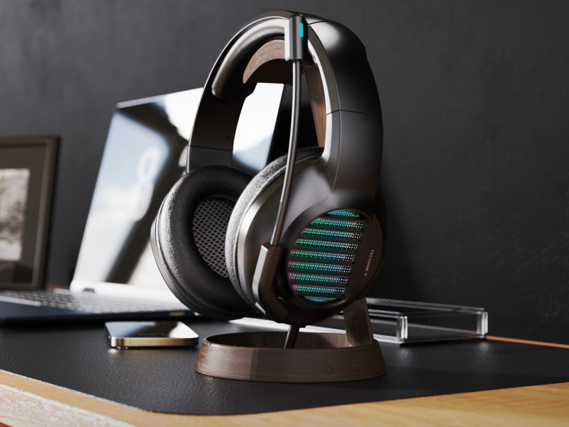 Techancy TH5231 Stereo Gaming Headphones, USB Port Input for PC, Soft Leather Covering, Plug and Pla