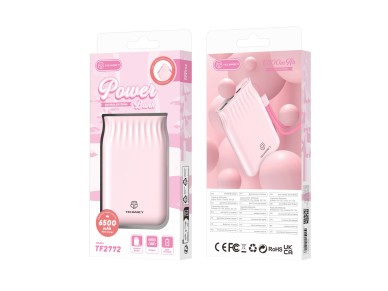 Banco de energía Techancy de 6500 mAh, color rosa, TF2772, compatible con carga de teléfon