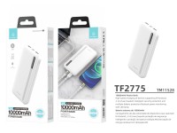 Techancy Power Bank 10000mah White TF2775, Carregamento Rápido De 10w Para Smartphones, Tablets E M Techancy Power Bank 10000mah White TF2775, Carregamento Rápido De 10w Para Smartphones, Tablets E M