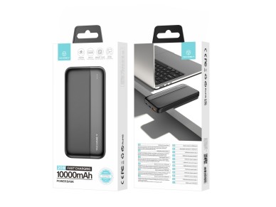 Banco de energía Techancy 10000mah Negro TF2776, Carga rápida Pd20w para teléfonos in