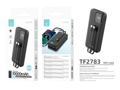 Techancy Mobile Power 10000mah 2.4a Charging TF2783, 2-in-1 USB C+IP Charging Cable, Digital Power D Techancy Mobile Power 10000mah 2.4a Charging TF2783, 2-in-1 USB C+IP Charging Cable, Digital Power D