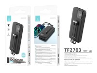 Techancy Mobile Power 10000mah 2.4a Charging TF2783, 2-in-1 USB C+IP Charging Cable, Digital Power D Techancy Mobile Power 10000mah 2.4a Charging TF2783, 2-in-1 USB C+IP Charging Cable, Digital Power D