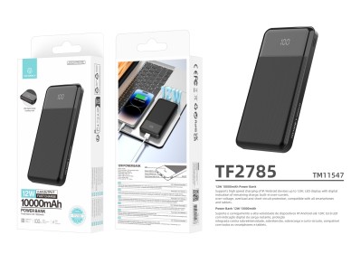 Banco de energía Techancy TF2785 de 10 000 mAh, carga rápida, 12 W de salida, 2,4 A, 