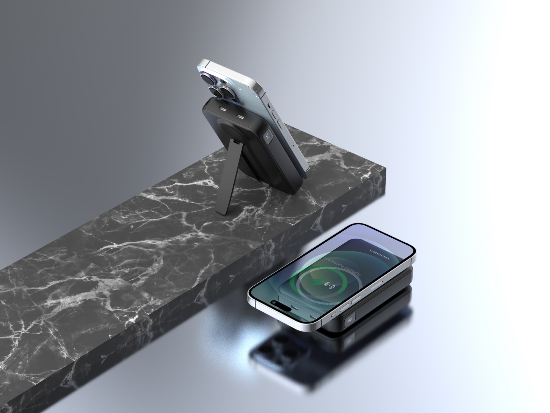 Techancy Magnetic Power Bank TF2786 10000mAh Fast Wireless Charging 15W PD 20W Compatible with MagSa