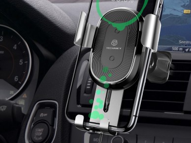 Techancy TF2795 Wireless Charging Car Phone Holder, 15W Charging, Gravity Link Technology
