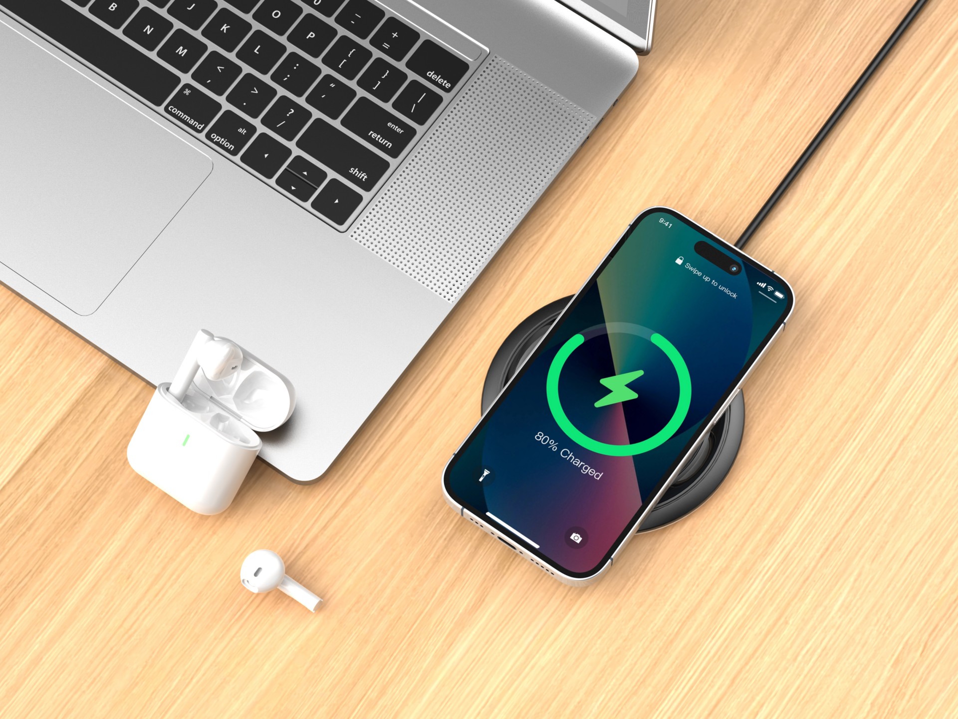 Techancy Wireless Charger 15W TF2799, compatible with various brands of smartphones, fast and safe c