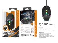 Techancy Gaming Mouse TJ6105, 1.5m, With LED, 3-Speed DPI Switching, Non-Slip Scroll Wheel Techancy Gaming Mouse TJ6105, 1.5m, With LED, 3-Speed DPI Switching, Non-Slip Scroll Wheel