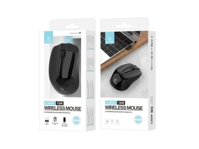 Techancy 2.4g Wireless Mouse Black TJ6121, 10m Wireless Distance, Plug and Play, Compatible with PC/