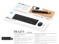 Techancy 2.4g Wireless Keyboard and Mouse Kit Black TK1271, Keys in Portuguese + English, Silent Key Techancy 2.4g Wireless Keyboard and Mouse Kit Black TK1271, Keys in Portuguese + English, Silent Key