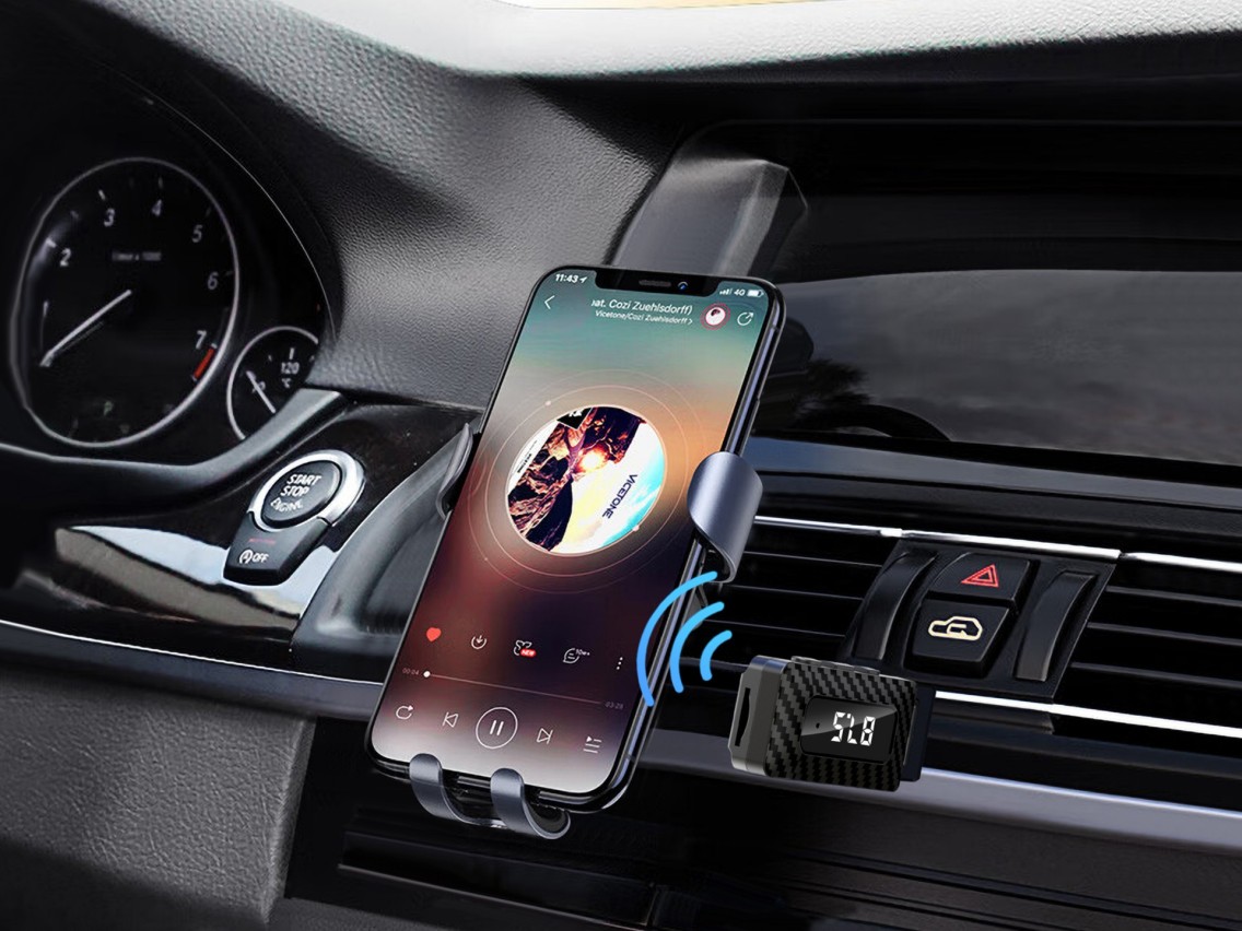 Techancy Bts 5.3 Fm Receiver/Transmitter Tq5907, Supports Tf Card Reading, Usb Power Supply, 3.5mm A