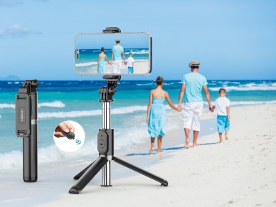 Techancy Multifunctional Selfie Stick TR6415, Wireless Control, 100cm Retractable, Compact and Easy Techancy Multifunctional Selfie Stick TR6415, Wireless Control, 100cm Retractable, Compact and Easy