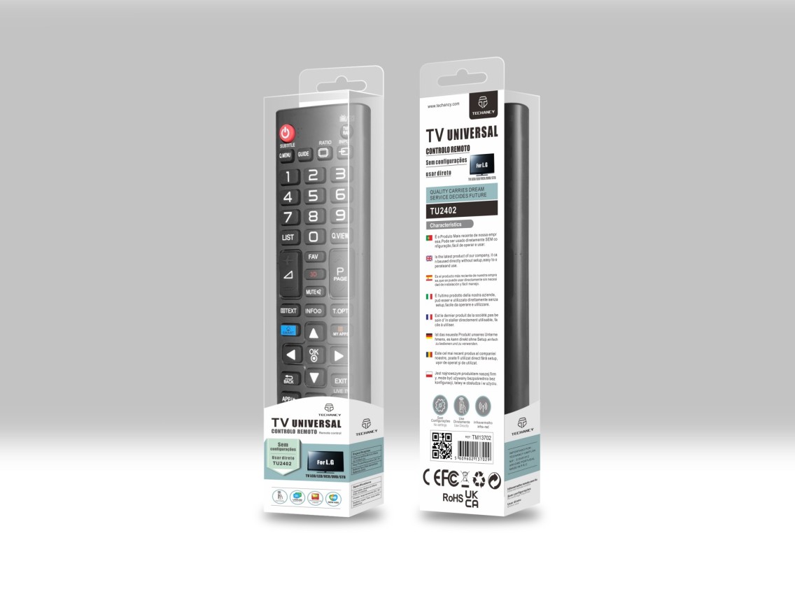 Techancy Controlo Remoto Do Televisor TU2402, Alcance Sem Fios De 8m, Compatível Com Televisores Lg