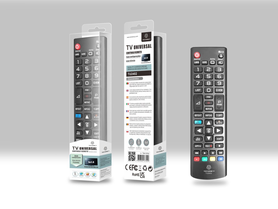 Techancy Controlo Remoto Do Televisor TU2402, Alcance Sem Fios De 8m, Compatível Com Televisores Lg