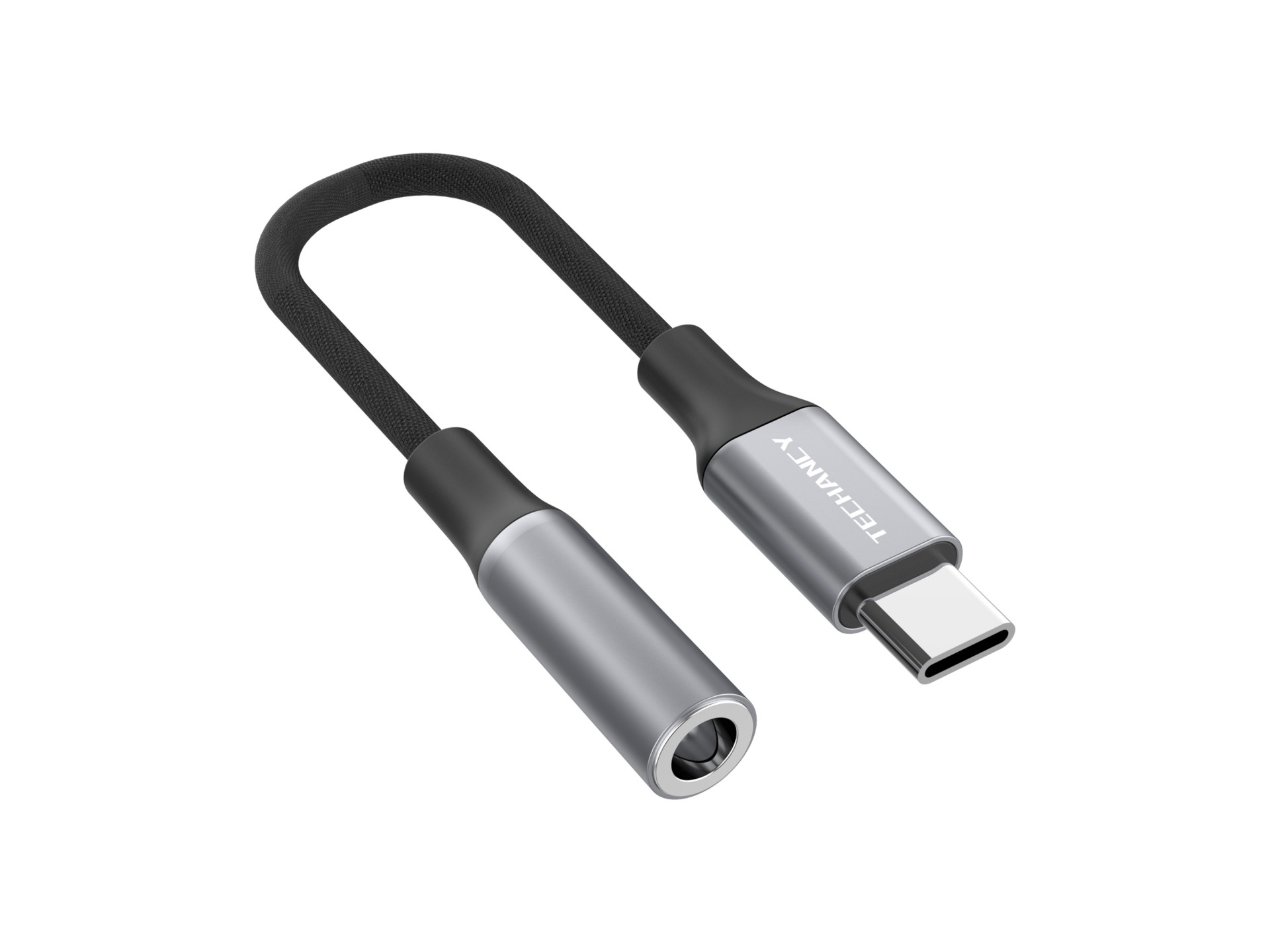 Techancy Adaptador De Áudio TV3755, Usb-C Para Conetor De Auscultadores De 3,5 Mm, Chip Dsp Compatív
