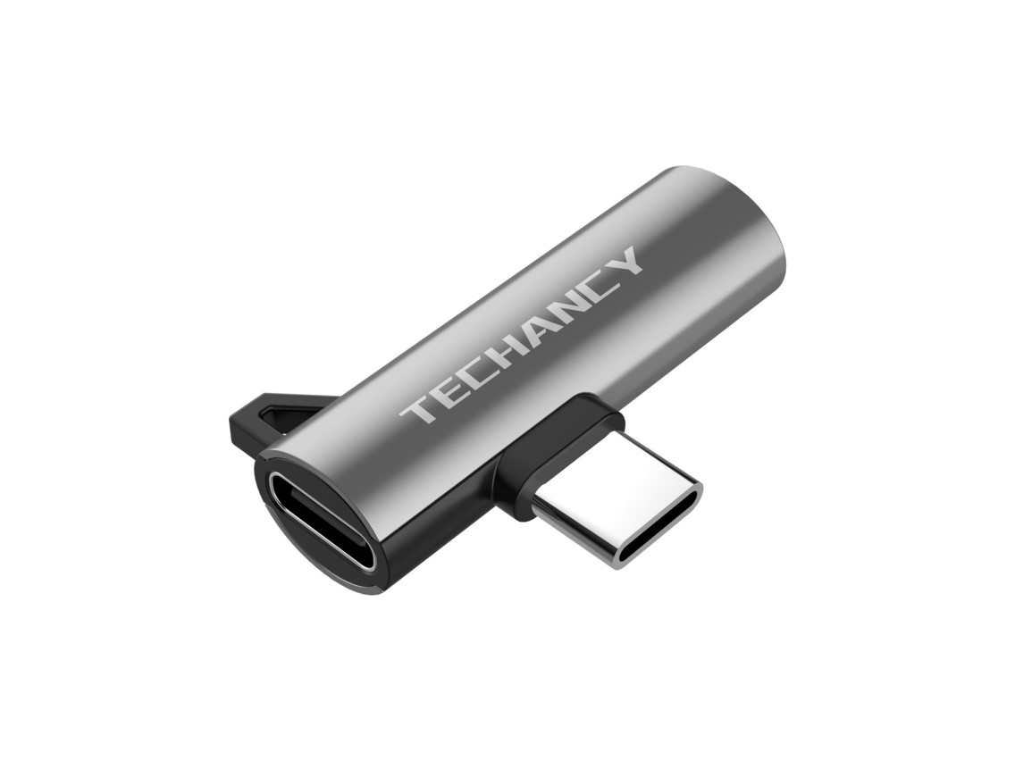 Techancy TV3756 Type-C Adapter, Type C to 3.5mm, Music + Charging 2 in 1, Compatible with Digital Si