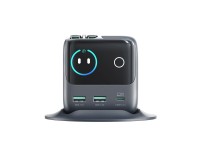 Carregador de mesa Joyroom Podix JR-TRD01 GaN de 140 W com 5 portas e dois cabos retr�teis - Cinza
