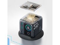 Carregador de mesa Joyroom Podix JR-TRD01 GaN de 140 W com 5 portas e dois cabos retr�teis - Cinza