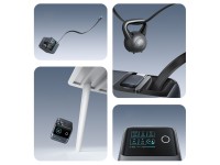 Carregador de mesa Joyroom Podix JR-TRD01 GaN de 140 W com 5 portas e dois cabos retr�teis - Cinza