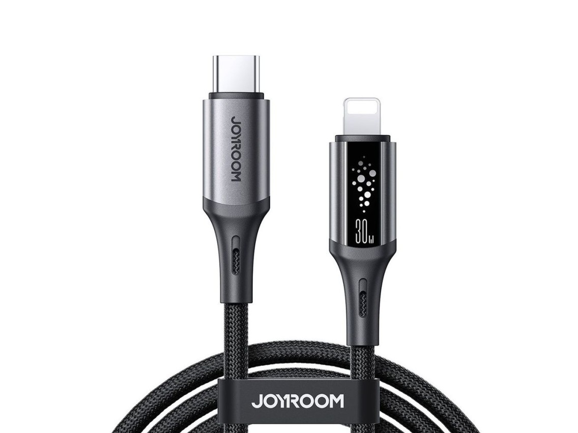 Cabo USB-C para Lightning Joyroom S-A60 StarTalk 30W de 1,2 m - preto