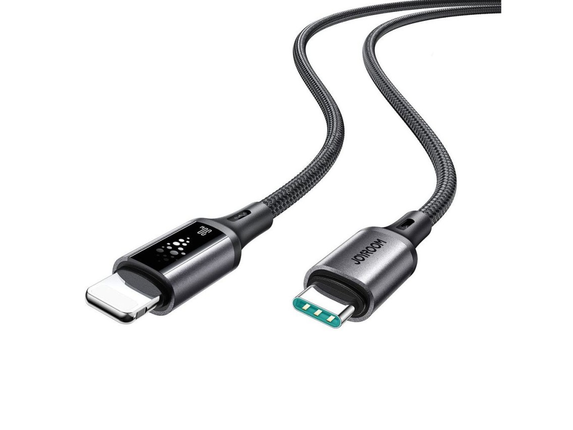 Cabo USB-C para Lightning Joyroom S-A60 StarTalk 30W de 1,2 m - preto