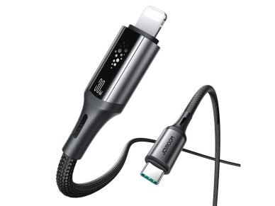 Cable USB-C-Lightning Joyroom S-A60 StarTalk de 30 W y 1,2 m, color negro Cable USB-C-Lightning Joyroom S-A60 StarTalk de 30 W y 1,2 m, color negro