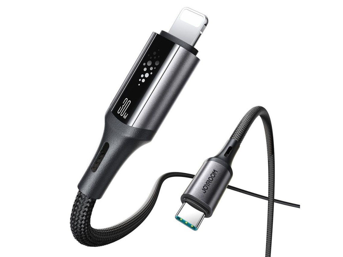 Cabo USB-C para Lightning Joyroom S-A60 StarTalk 30W de 1,2 m - preto