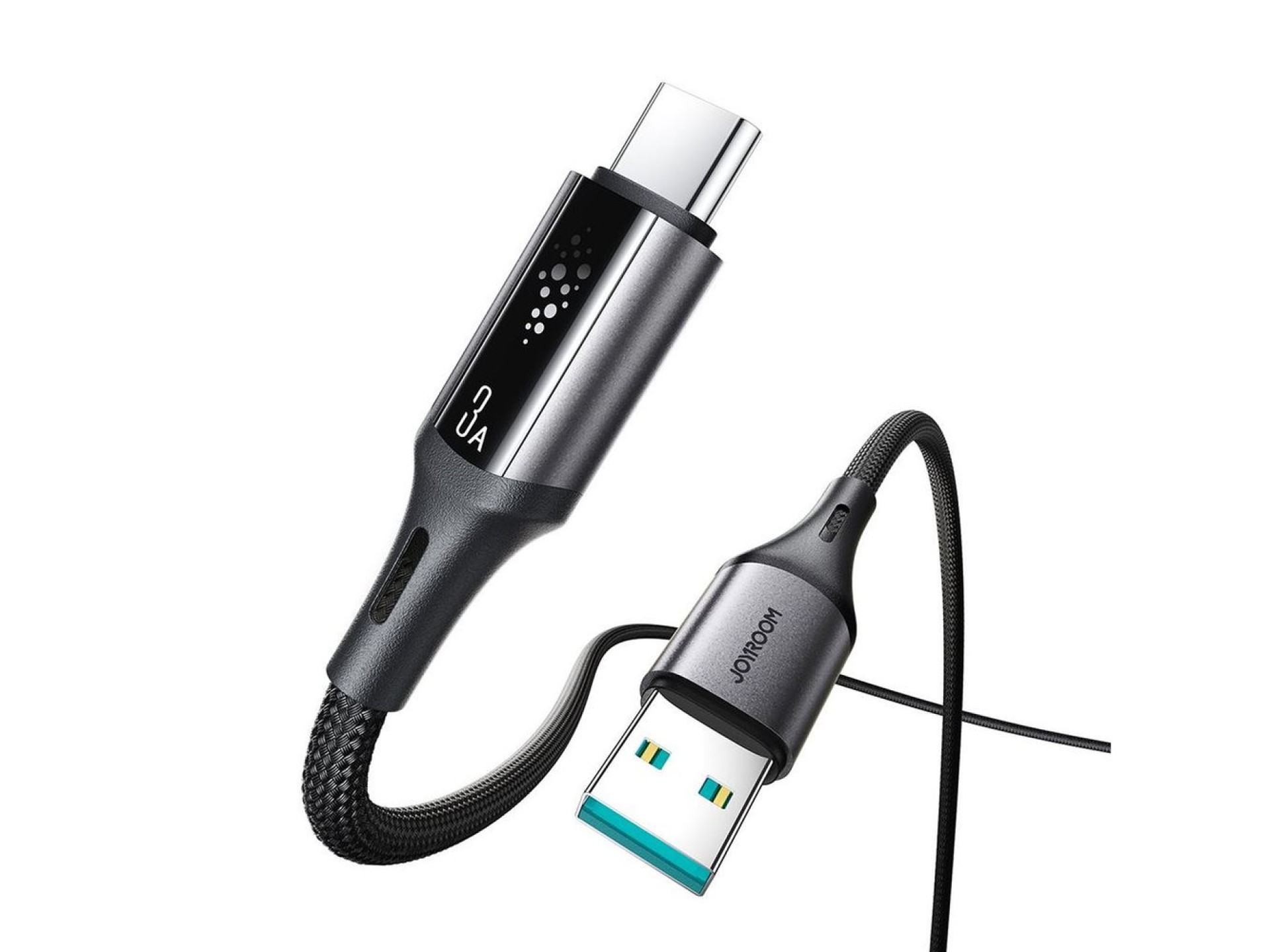 Cabo Joyroom S-A60 StarTalk 3A USB-A para USB-C de 1,2 m - preto