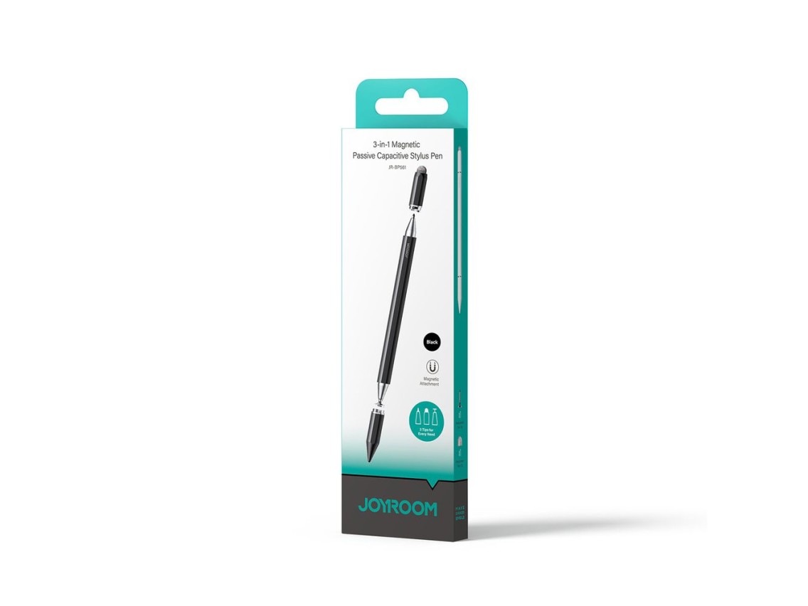 Caneta capacitiva magn�tica passiva 3 em 1 Joyroom JR-BP561 - Preta