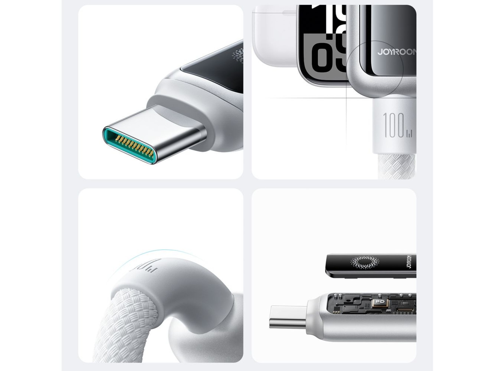 Joyroom S-A55 StarFlight 100W USB-C - USB-C Cable 1.2m - White