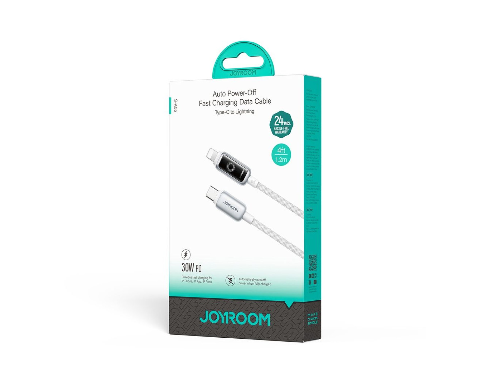 Joyroom S-A55 StarFlight 30W USB-C - Lightning cable 1.2m - white