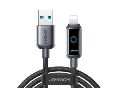 Cable USB-A Joyroom S-A55 StarFlight 3A con conector Lightning de 1,2 m, color negro Cable USB-A Joyroom S-A55 StarFlight 3A con conector Lightning de 1,2 m, color negro
