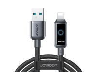Cable USB-A Joyroom S-A55 StarFlight 3A con conector Lightning de 1,2 m, color negro