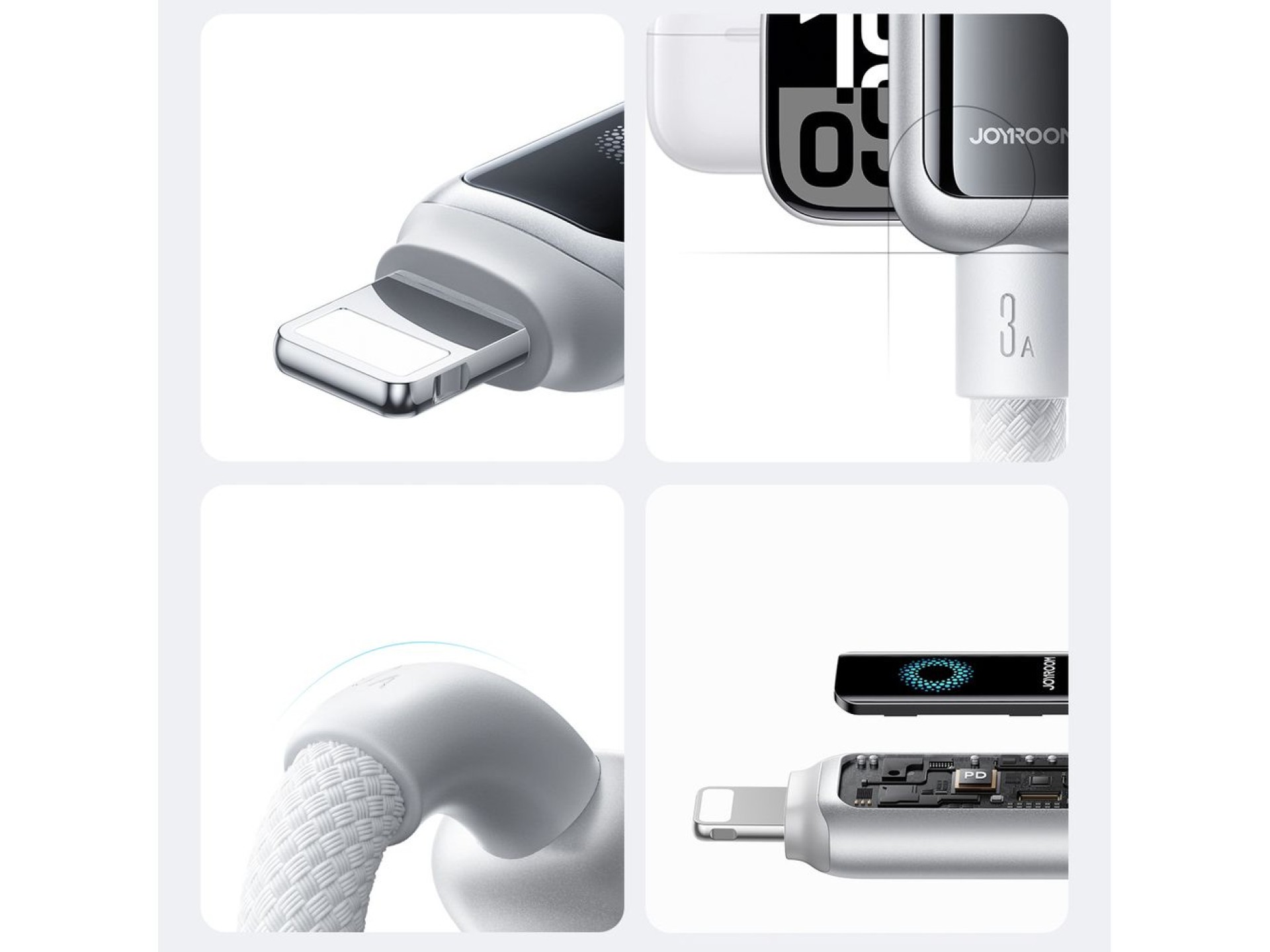 Cable USB-A Joyroom S-A55 StarFlight 3A - Lightning de 1,2 m - blanco