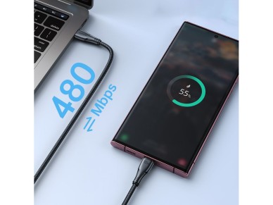 Joyroom S-A11 Surpass cable 60W USB-C - USB-C 0.25m - black Joyroom S-A11 Surpass cable 60W USB-C - USB-C 0.25m - black