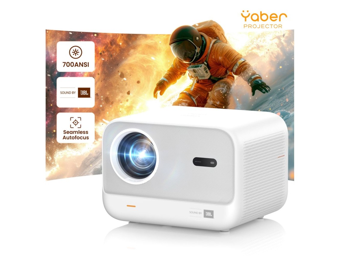 Projetor multim�dia Yaber L2s LCD FullHD 1080p com alto-falantes JBL - Branco