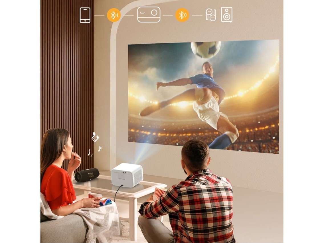 Projetor multim�dia Yaber L2s LCD FullHD 1080p com alto-falantes JBL - Branco