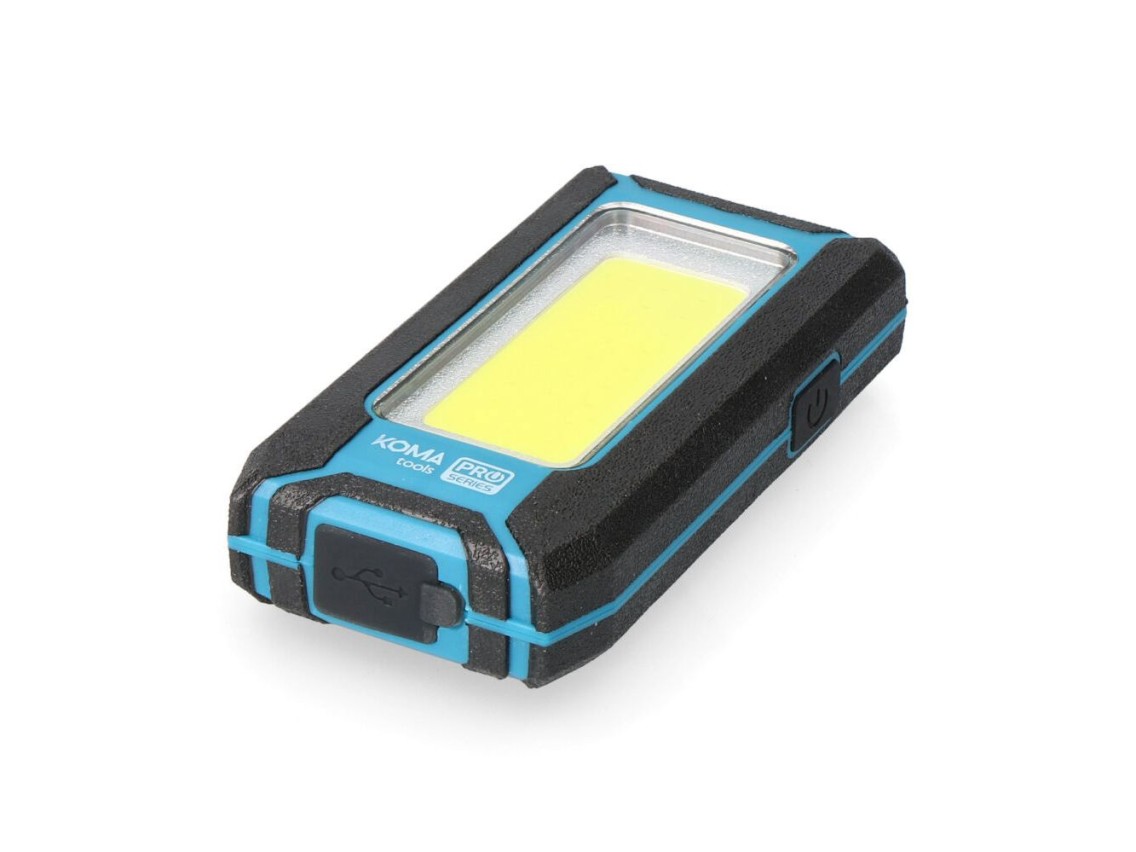 Linterna led cob 10 w 500 lm profesional, recargable, con gancho + iman funcion power bank 60 x 23 x
